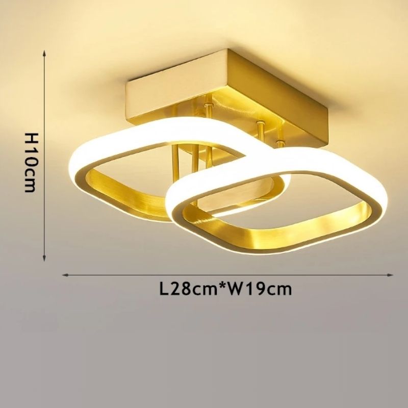 Luminária de Teto Plafon Golden Circular/Quadrado