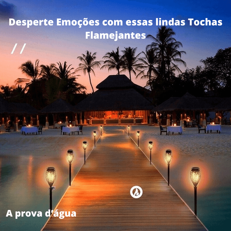 Luminária Balizadora Solar em LED - Solar Flame