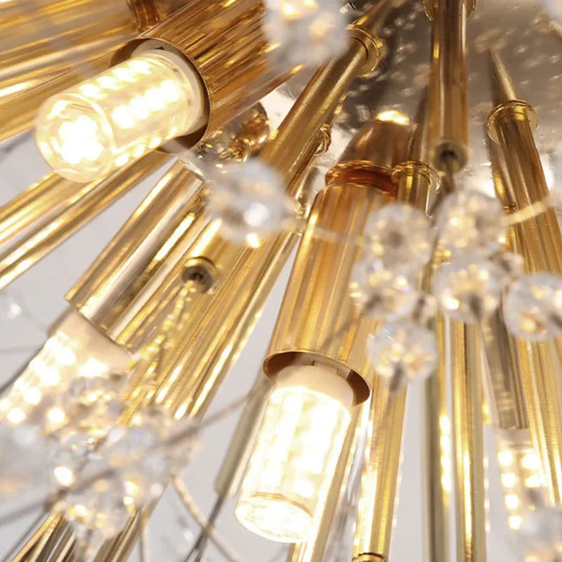 Lustre Pendente Moderno Galaxy Dourado Led