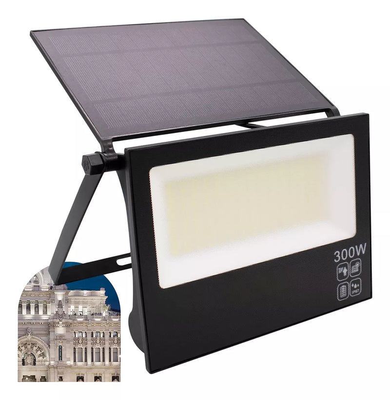 Refletor Solar Led 300w Placa Prova Dágua Sensor Ajustável