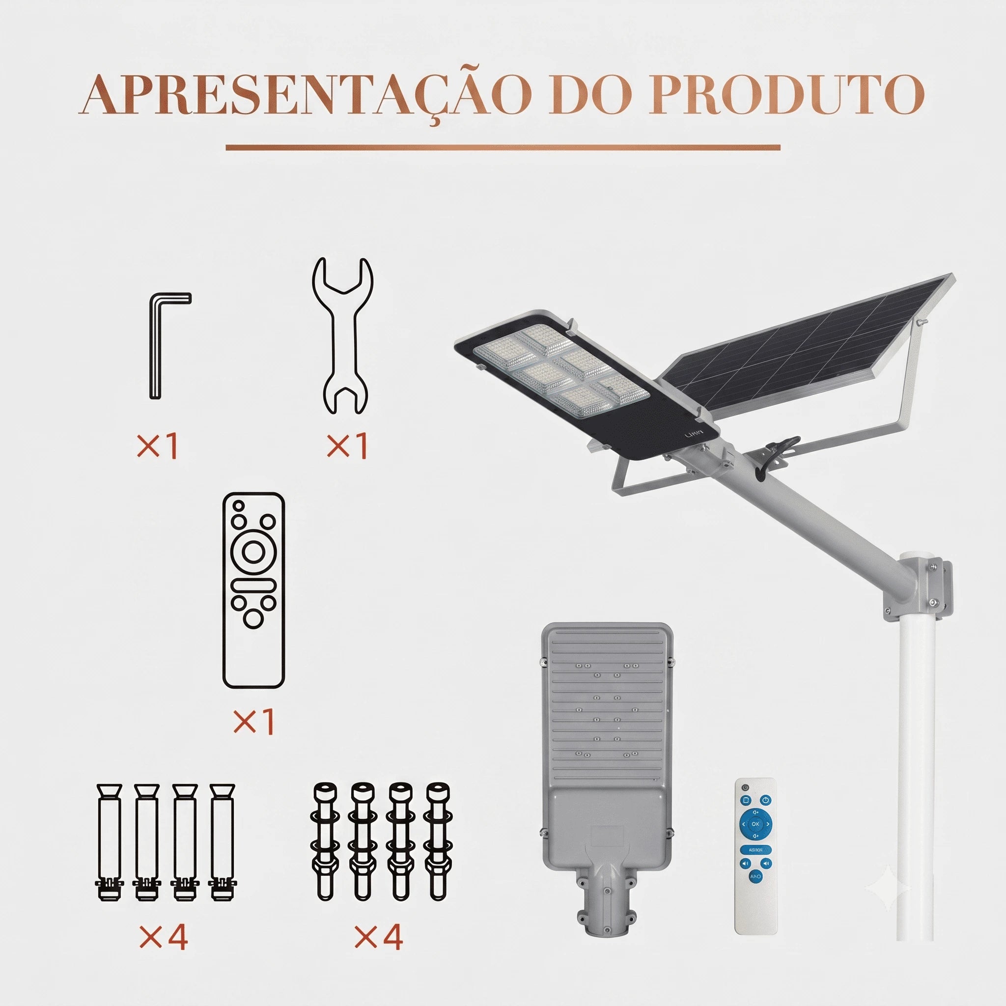 Luminaria Publica Solar LED 400w Placa Externa