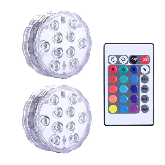 Kit Luminárias de Piscina RGB com Controle Remoto