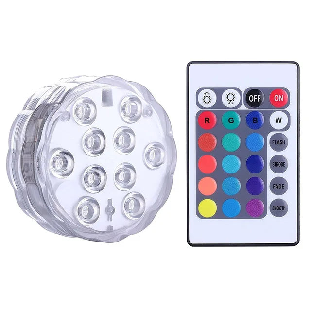 Kit Luminárias de Piscina RGB com Controle Remoto