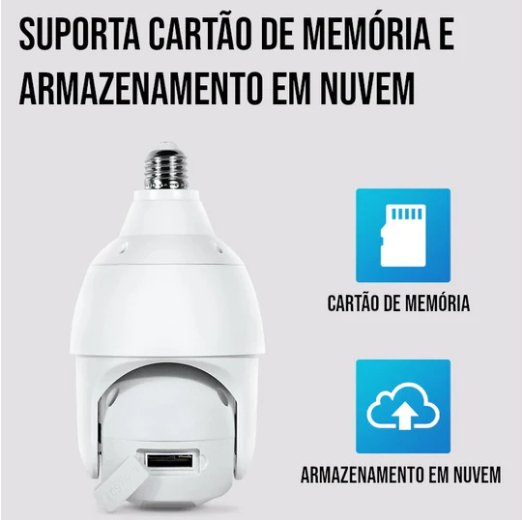 Câmera de Segurança Inteligente Wifi - LampCam™ - Baú Shops