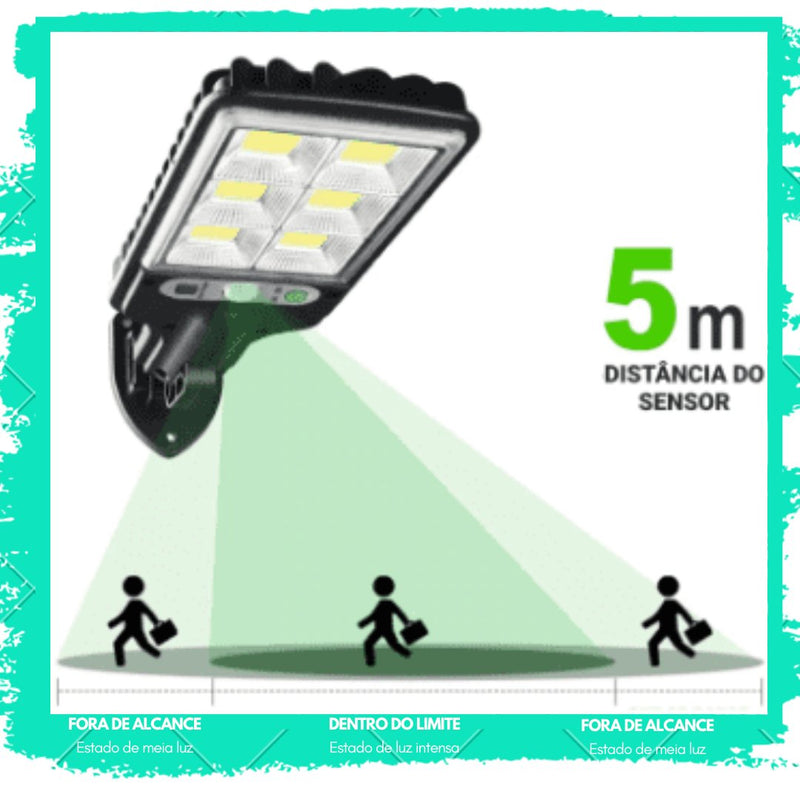 Luminária LED Solar Autossustentável - Solare™ + Brinde E-book - Baú Shops